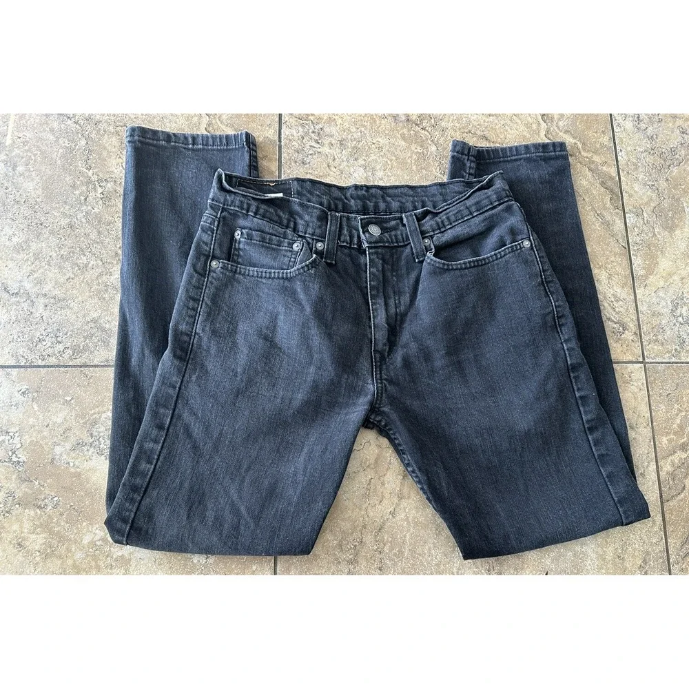 Levis 502 Jeans Mens Size 31x32 Black Denim Fit 30X29
